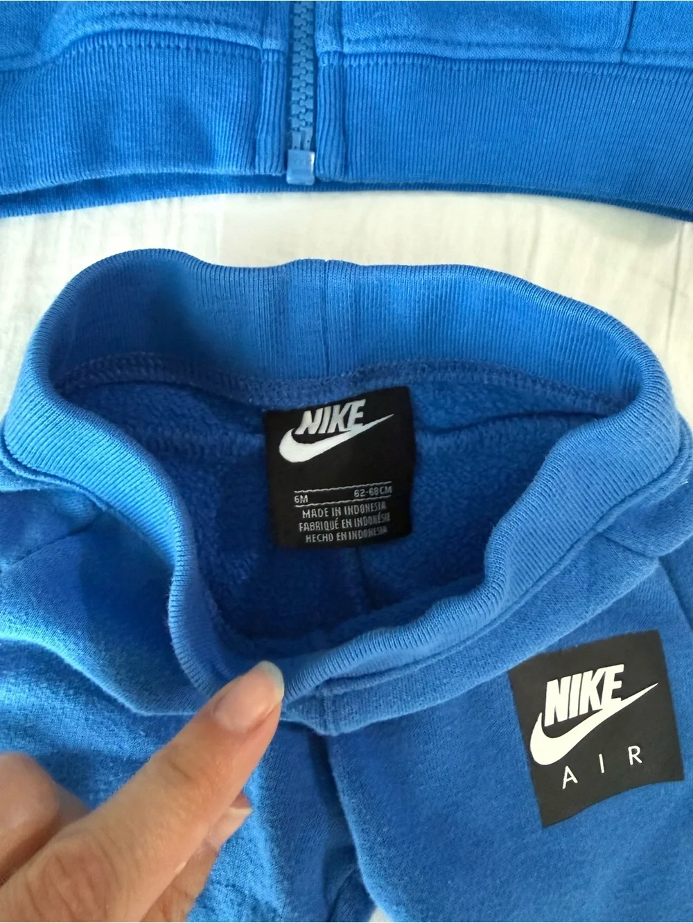 Nike Blue Hooded Zip-Up Baby Jacket with Nike Air Patch - Picture 5 of 5